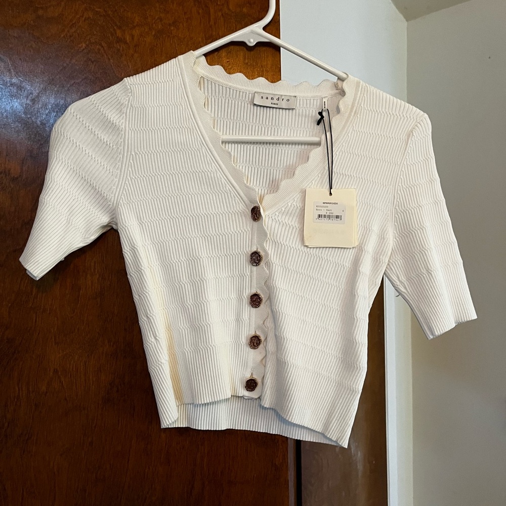 Sandro knitted cropped sweater top